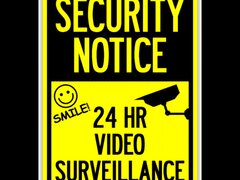 Sign security notice 24hr video surveillance